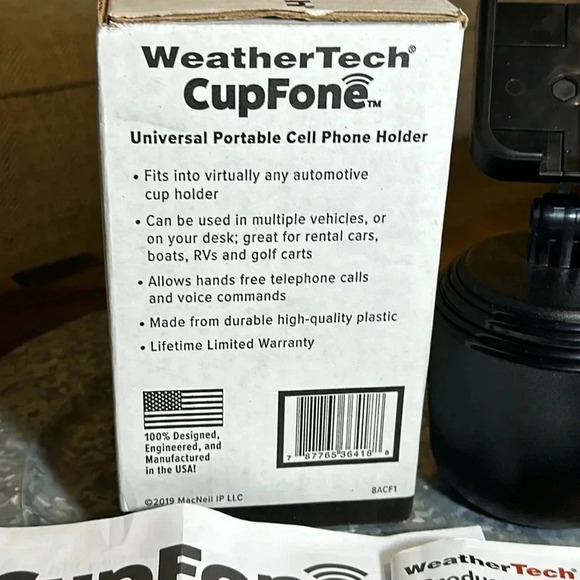 NWT WeatherTech CupFone Cell Phone Holder Black Universal Brand - Picture 8 of 11